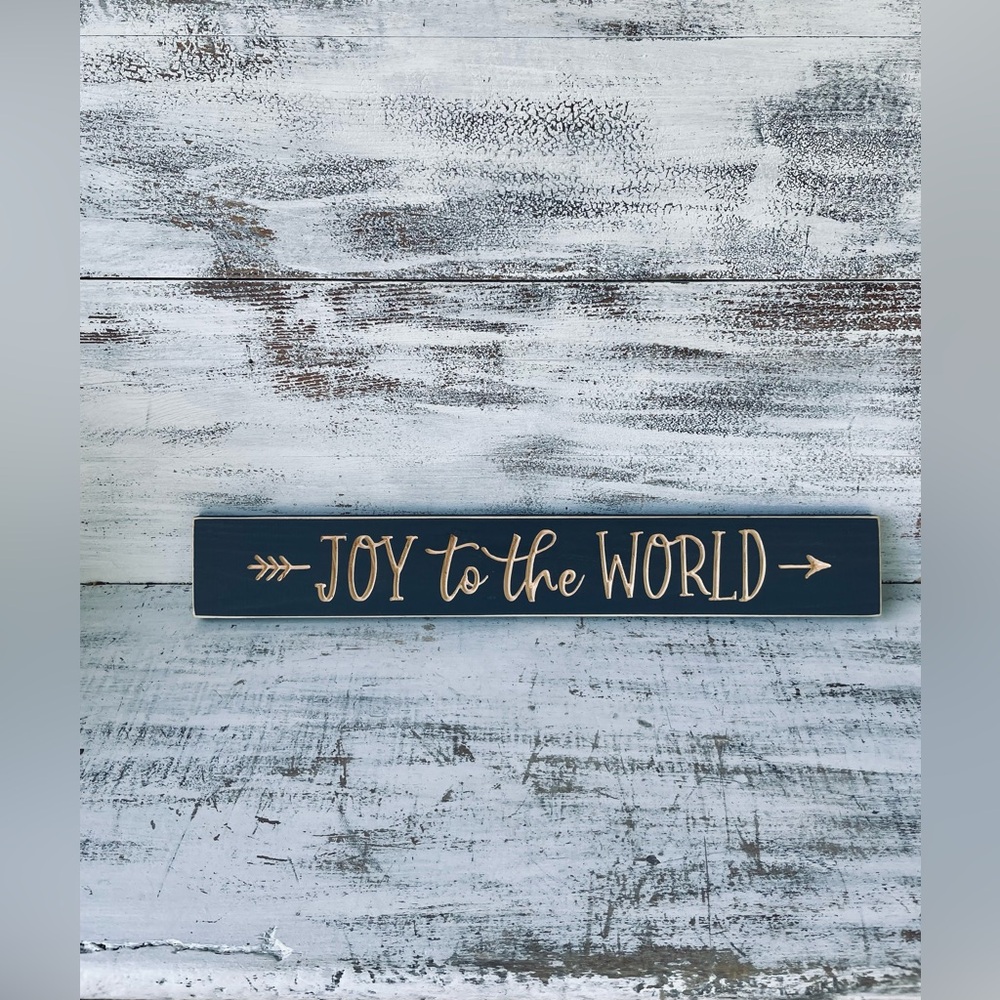 *Joy to the World Engraved Sign 24”x3.5” - Picture 10 of 13